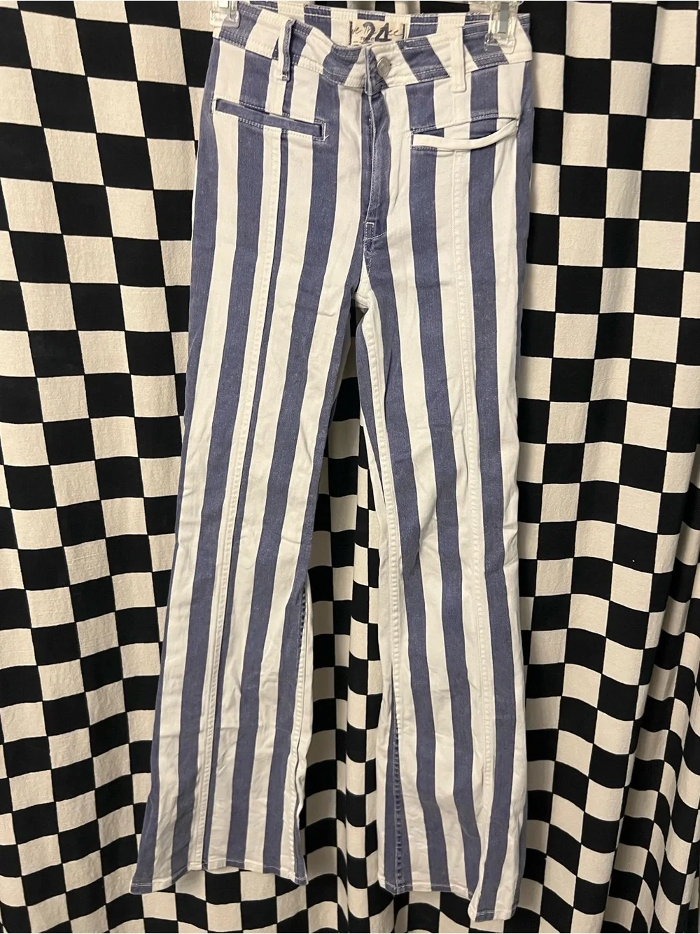 FREE PEOPLE FIRECRACKER STAR & STRIPE FLARE JEANS